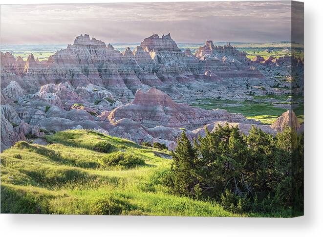 Badlands Canvas Print featuring the photograph Badlands National Park Early Morning II by Joan Carroll