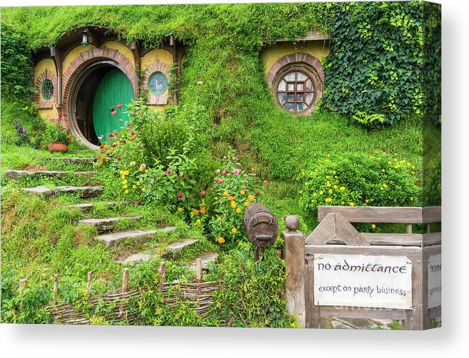 Hobbiton Canvas Print featuring the photograph Bag End, Hobbiton, New Zealand by Neale And Judith Clark