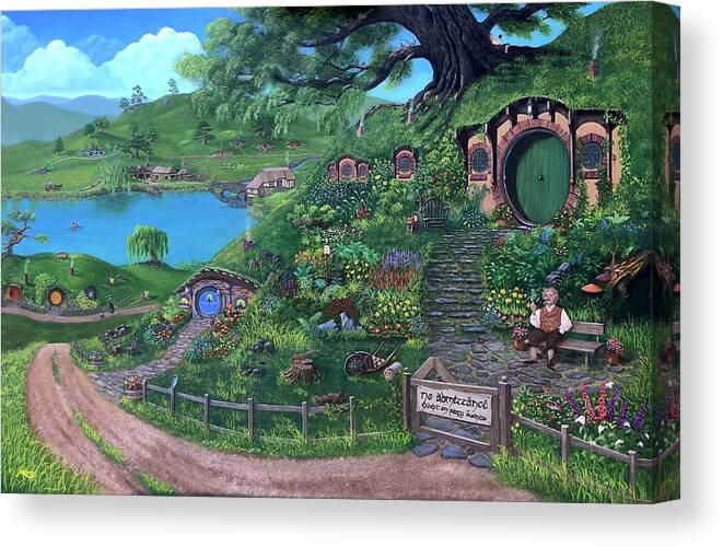 Hobbit Canvas Print featuring the painting Bag End by Marlene Little