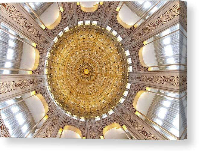 Bahai Temple Dome Canvas Print featuring the photograph Bahai Temple Dome by Patty Colabuono