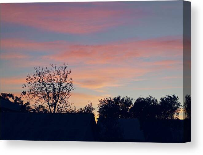 Sunset Canvas Print featuring the photograph Banded Sunset by Michele Myers