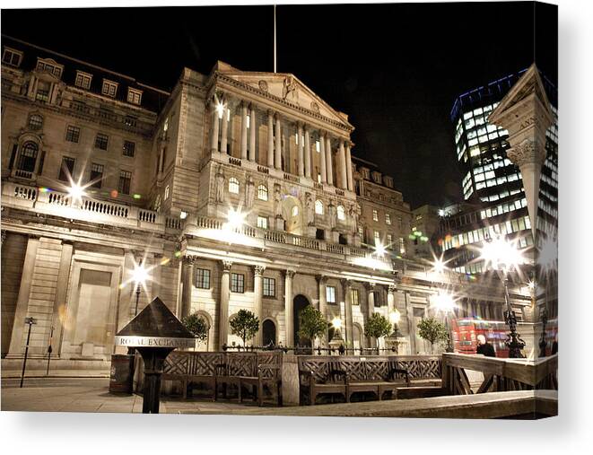 Central Bank Canvas Print featuring the photograph Bank of England by Henry Donald