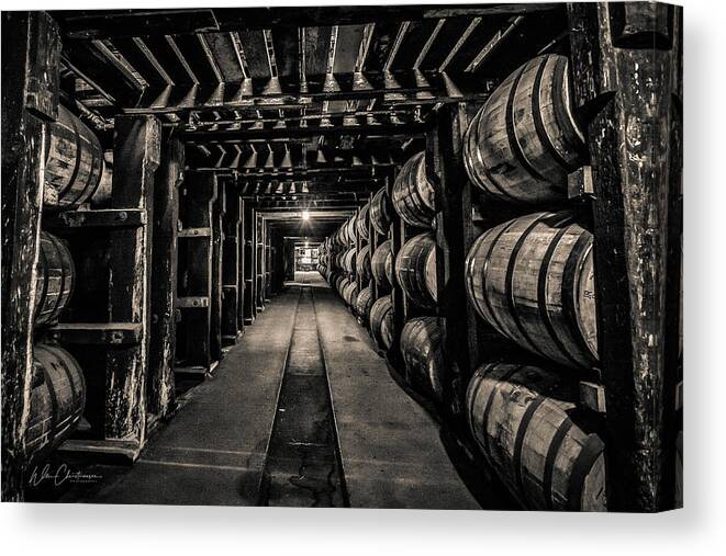 Aging Canvas Print featuring the photograph Barrel Aging Bourbon by William Christiansen