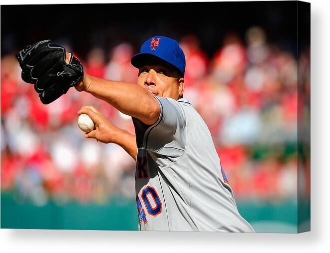 People Canvas Print featuring the photograph Bartolo Colon by Rob Carr
