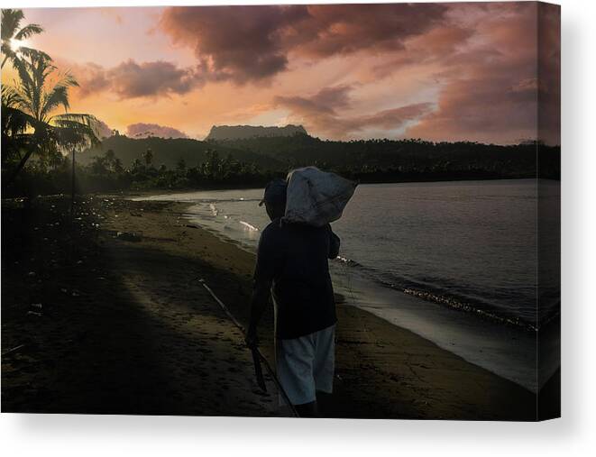 Beach Canvas Print featuring the photograph Be back before it's too late by Micah Offman