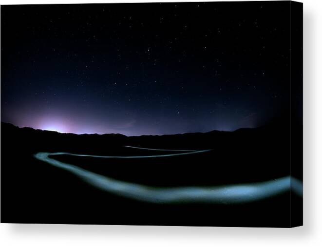Drawing Canvas Print featuring the photograph Beach Light Painting 3 by Pelo Blanco Photo