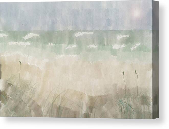 Beach Canvas Print featuring the digital art Beach View by Alison Frank