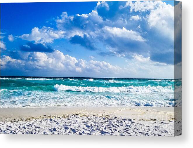 Beach Canvas Print featuring the photograph Beach Waves, Opal Beach, Pensacola Beach, Florida by Beachtown Views