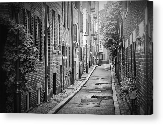 Boston Canvas Print featuring the photograph Beacon Hill Boston Black and White by Carol Japp