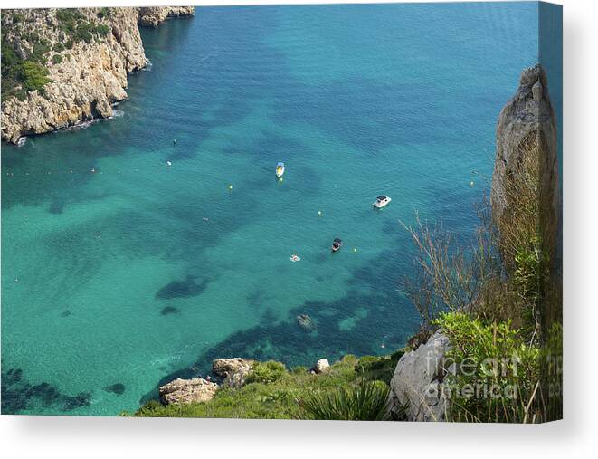 Mediterranean Sea Canvas Print featuring the photograph Beautiful bay on the Mediterranean coast by Adriana Mueller