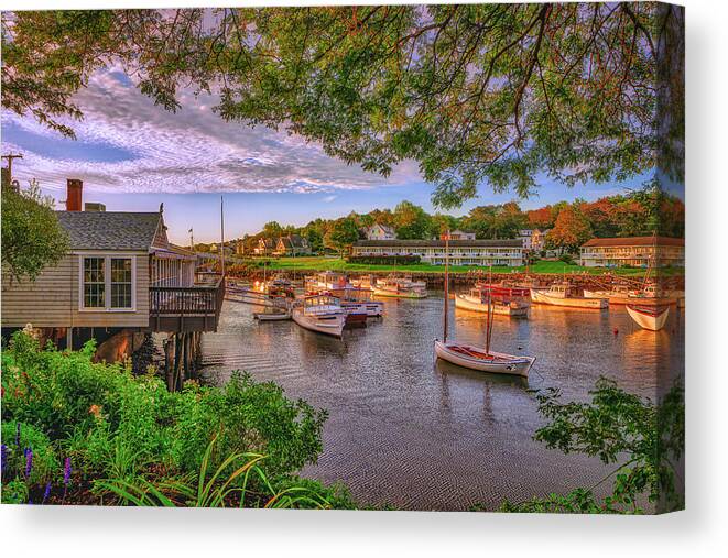 Perkins Cove Canvas Print featuring the photograph Beautiful Perkins Cove by Penny Polakoff