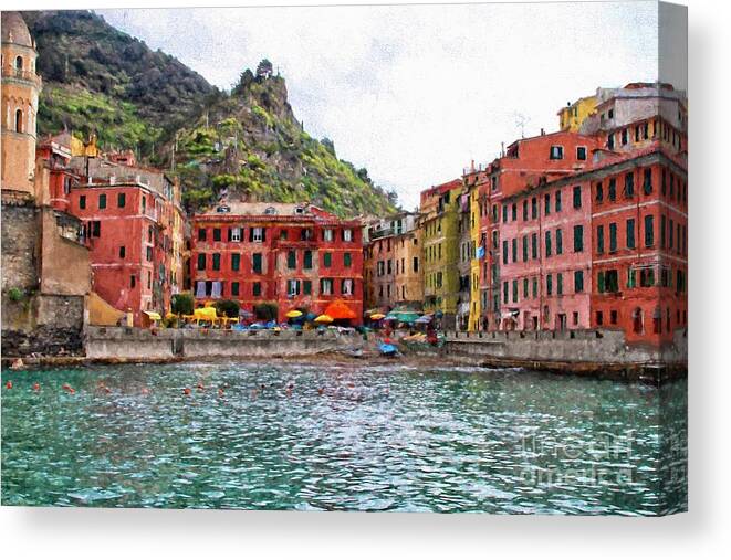 Architecture Canvas Print featuring the photograph Beautiful Vernazza by Patricia Hofmeester