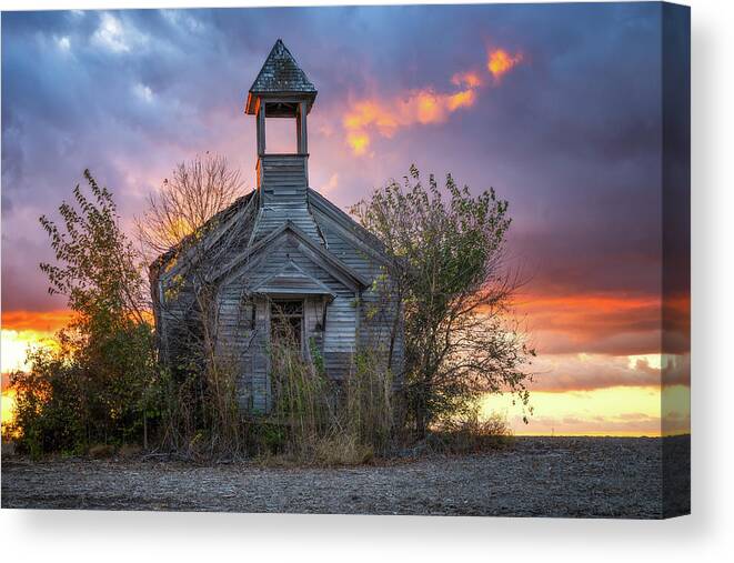 Abandoned School Canvas Print featuring the photograph Beautifully Abandoned by Darren White