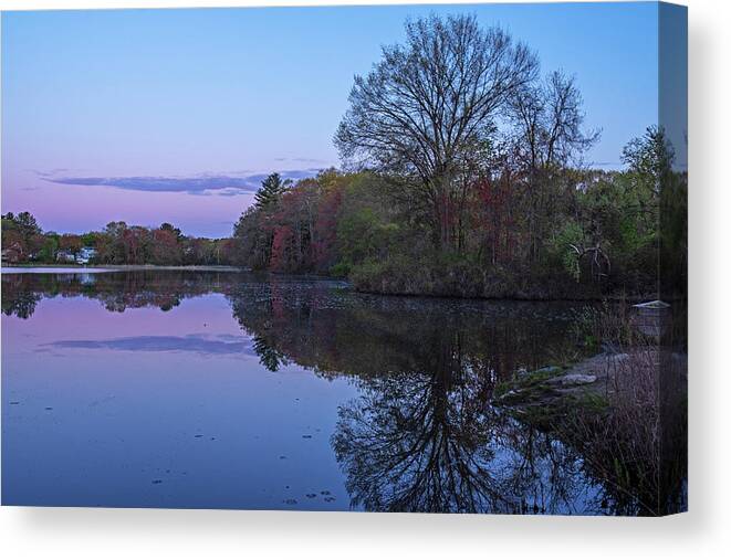 Billerica Canvas Print featuring the photograph Beaver Pond Sunrise Billerica Massachusetts by Toby McGuire