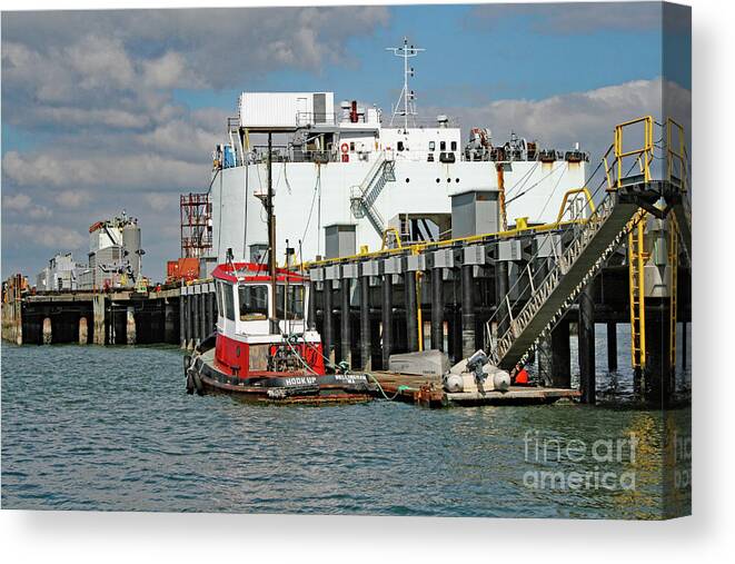 Bellingham Tug Boat Hook Up By Norma Appleton Canvas Print featuring the photograph Bellingham Tug Boat Hook Up by Norma Appleton