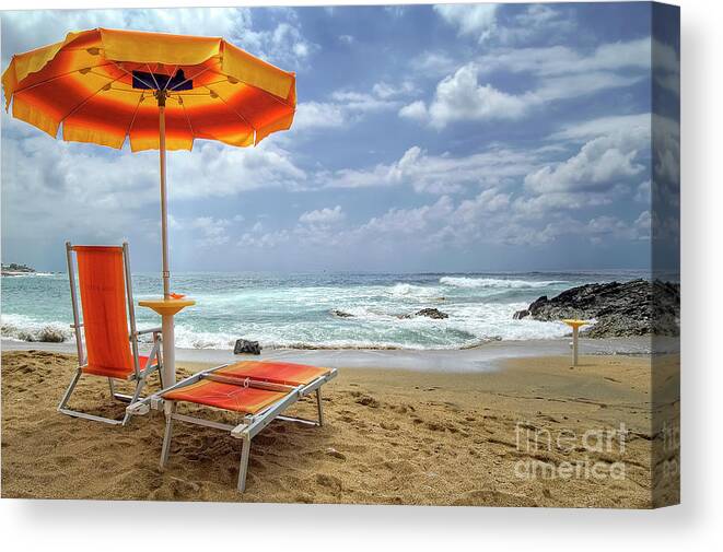 Scenery Canvas Print featuring the photograph Belvedere - Golden Beach - IItaly by Paolo Signorini