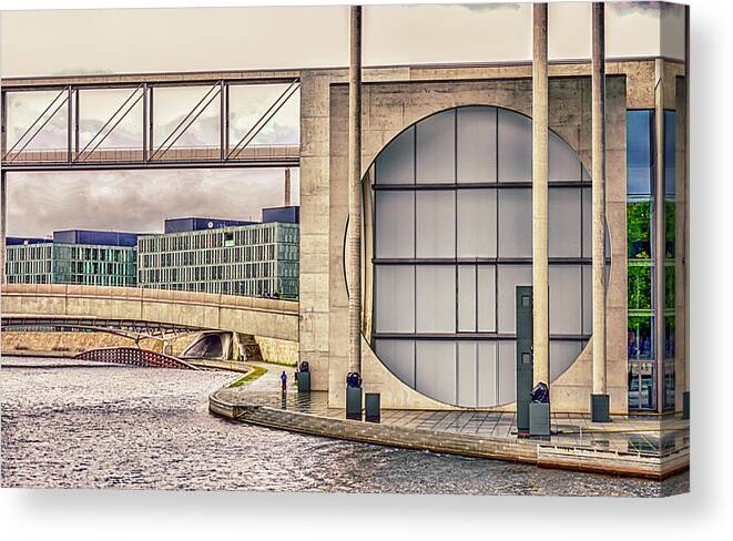 Federal Chancellery Canvas Print featuring the photograph Berlin River Spree Walk by WAZgriffin Digital