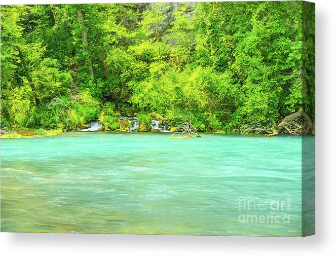 Big Spring Canvas Print featuring the photograph Big Spring Waterfalls by Jennifer White
