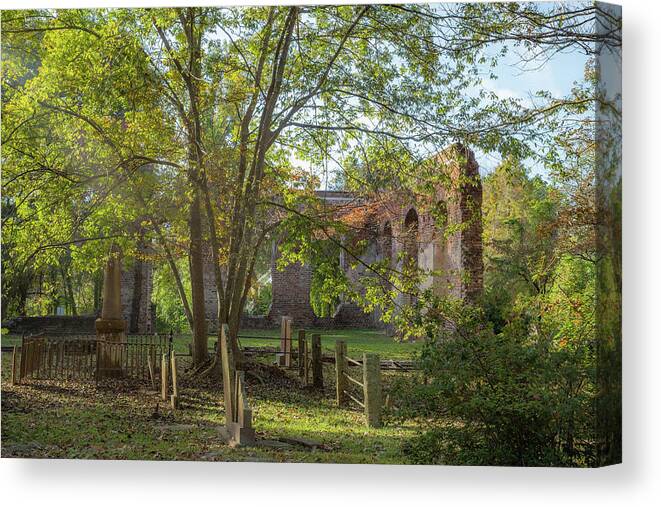 Abandoned Canvas Print featuring the photograph Biggin Church Ruins 4 by Cindy Robinson