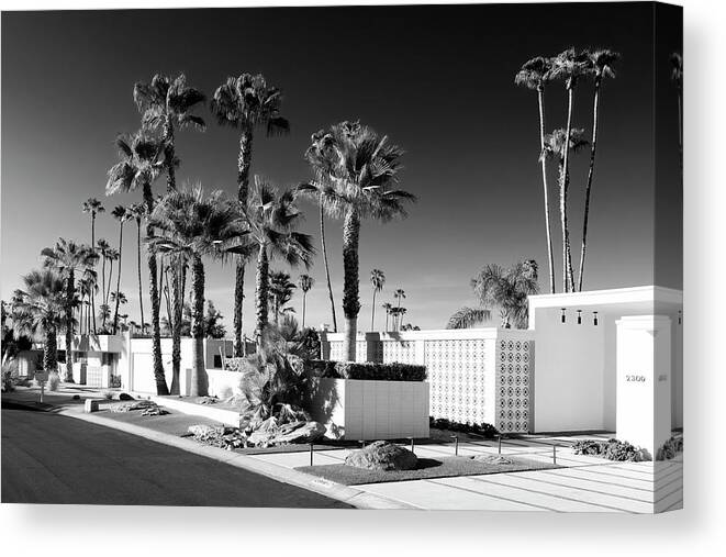 Architecture Canvas Print featuring the photograph Black California Series - Retro White House by Philippe HUGONNARD