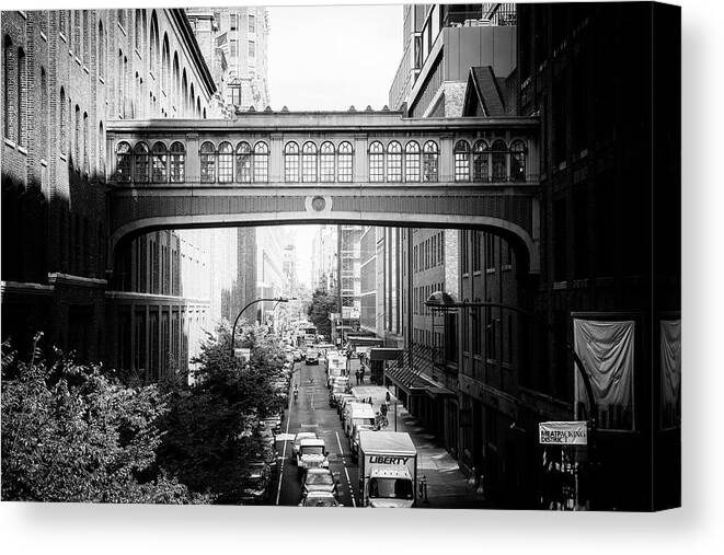 United States Canvas Print featuring the photograph Black Manhattan Series - Meatpacking District by Philippe HUGONNARD