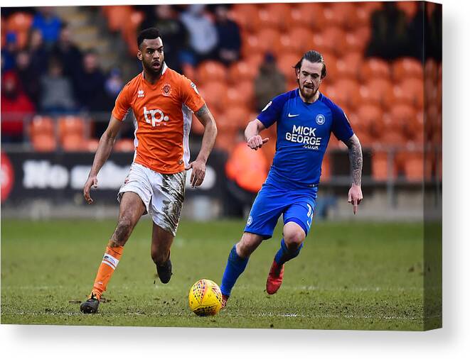 England Canvas Print featuring the photograph Blackpool v Peterborough United - Sky Bet League One by Richard Martin-Roberts - CameraSport