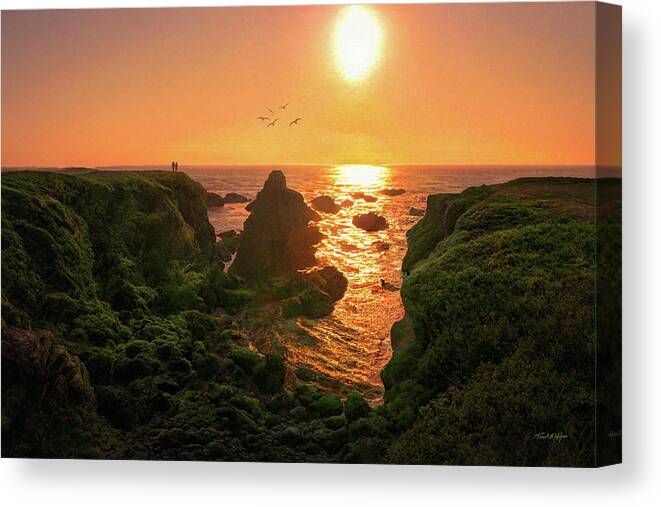 Sunset Canvas Print featuring the photograph Blazing Ocean Sunset by Frank Wilson