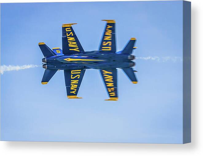 Blue Angels Canvas Print featuring the photograph Blue Angel Bow Tie by Randall Allen