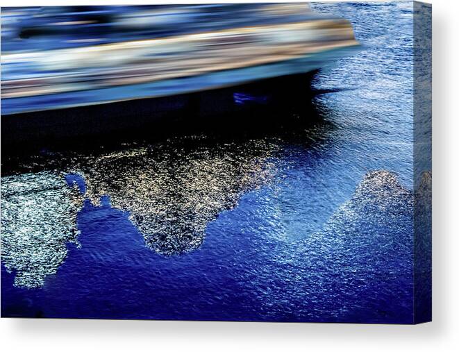 Blue Water Canvas Print featuring the photograph Blue Motion Abstract by Terry Walsh