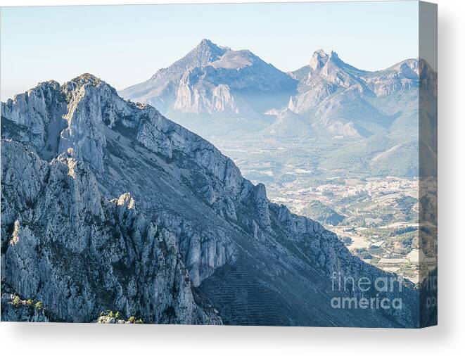 Mountains Canvas Print featuring the photograph Blue mountain landscape by Adriana Mueller