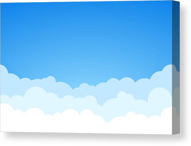 Tranquility Canvas Print featuring the drawing Blue sky and clouds seamless vector background. by Dimitris66