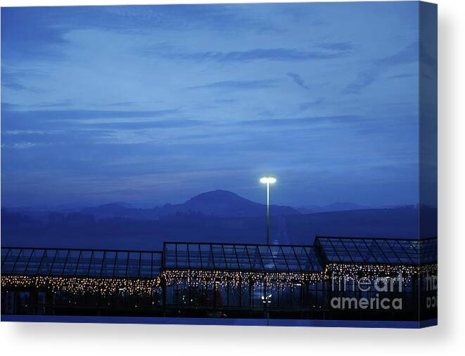 Photo Canvas Print featuring the photograph Blue Sky for Christmas Night by Eva-Maria Di Bella