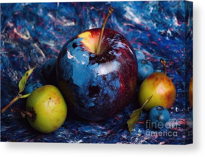 Blueberry Canvas Print featuring the painting Blueberry by N Akkash