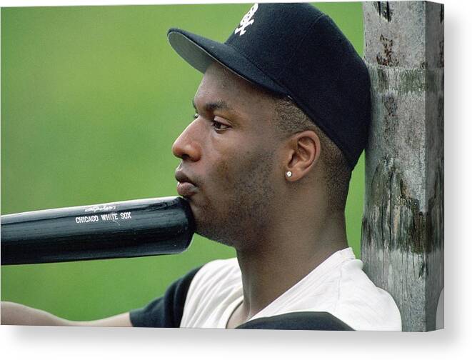 American League Baseball Canvas Print featuring the photograph Bo Jackson by Ronald C. Modra/sports Imagery
