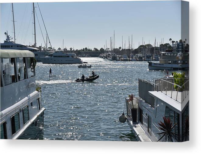 Yacht Canvas Print featuring the photograph Boats at Marina Del Rey Harbor by Mark Stout