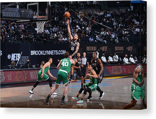 Mike James Canvas Print featuring the photograph Boston Celtics v Brooklyn Nets - Game Two by Jesse D. Garrabrant