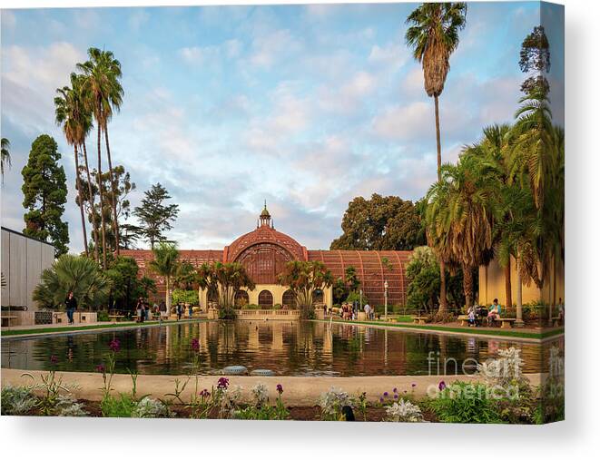 1915 Panama-california Exposition Canvas Print featuring the photograph Botanical Building with the Lily Pond by David Levin