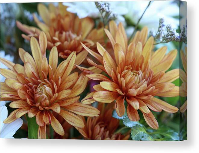 Bouquet Canvas Print featuring the photograph Bouquet Mums by Mary Anne Delgado