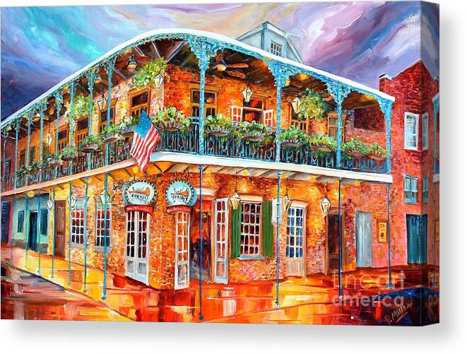 New Orleans Canvas Print featuring the painting Bourbon Street Corner by Diane Millsap