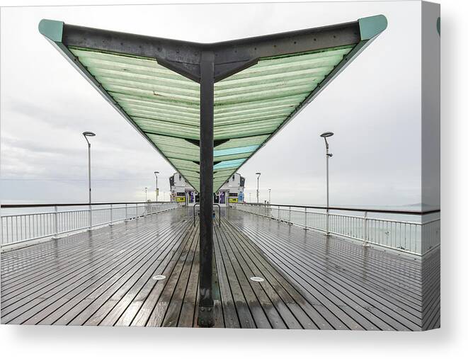 New Topographics Canvas Print featuring the photograph Bournemouth Pier by Stuart Allen