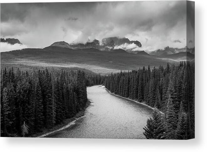 Bow River Canada Canvas Print featuring the photograph Bow River Canada by Dan Sproul