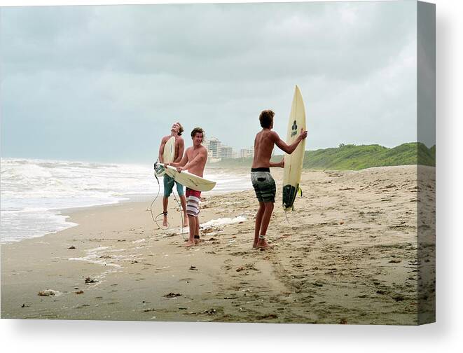Surfer Canvas Print featuring the photograph Boys of Summer Surfers by Laura Fasulo