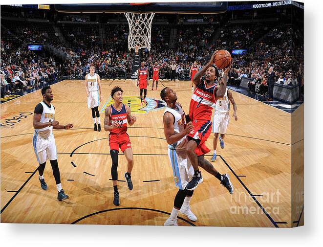 Brandon Jennings Canvas Print featuring the photograph Brandon Jennings by Garrett Ellwood