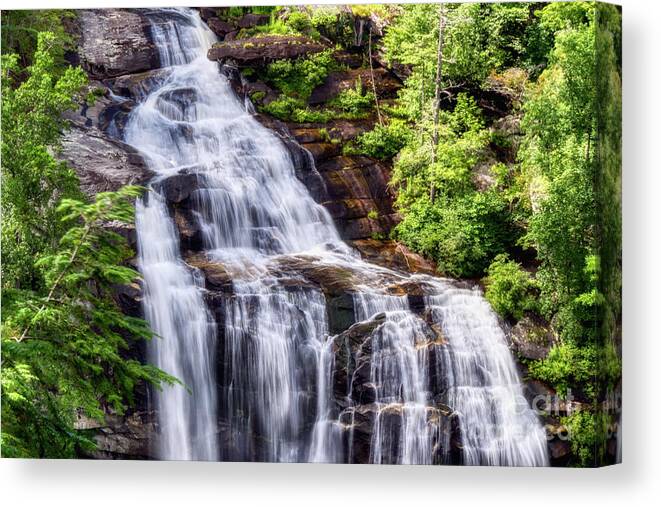 Waterfall Canvas Print featuring the photograph Breathtaking Upper Whitewater Falls by Amy Dundon