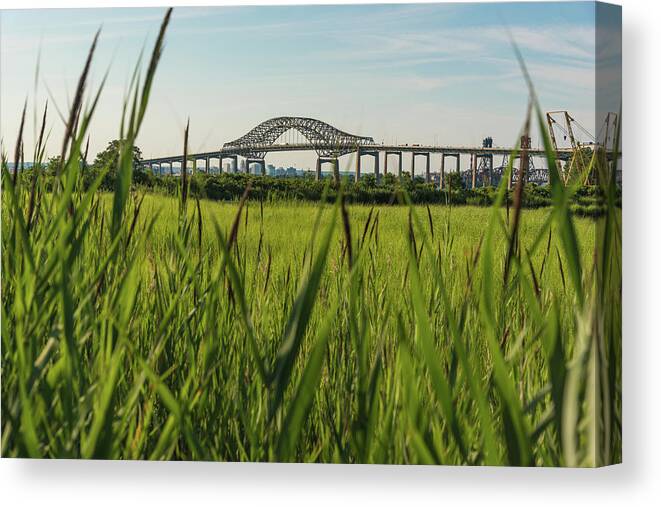 Bayonne Canvas Print featuring the photograph Bridging by Kristopher Schoenleber