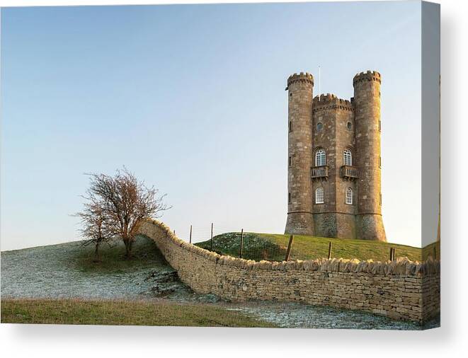 Broadway Tower Canvas Print featuring the photograph Broadway Tower, Cotswolds, England, UK by Sarah Howard