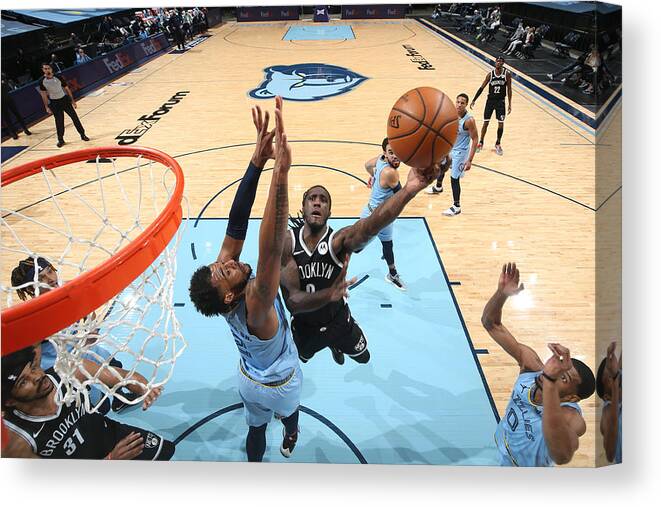 Nba Pro Basketball Canvas Print featuring the photograph Brooklyn Nets v Memphis Grizzlies by Joe Murphy