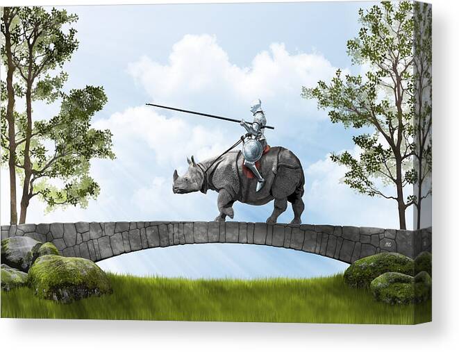 Knight In Armor Canvas Print featuring the digital art Brothers in armors by Moira Risen