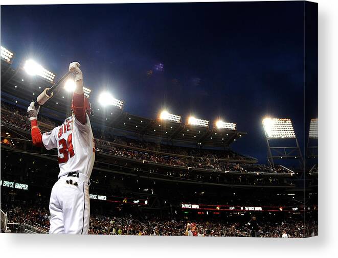 National League Baseball Canvas Print featuring the photograph Bryce Harper by Patrick Mcdermott