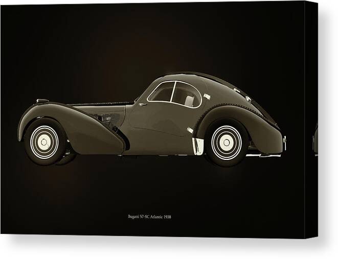 57sc Canvas Print featuring the photograph Bugatti 57-SC Atlantic from 1938 by Jan Keteleer